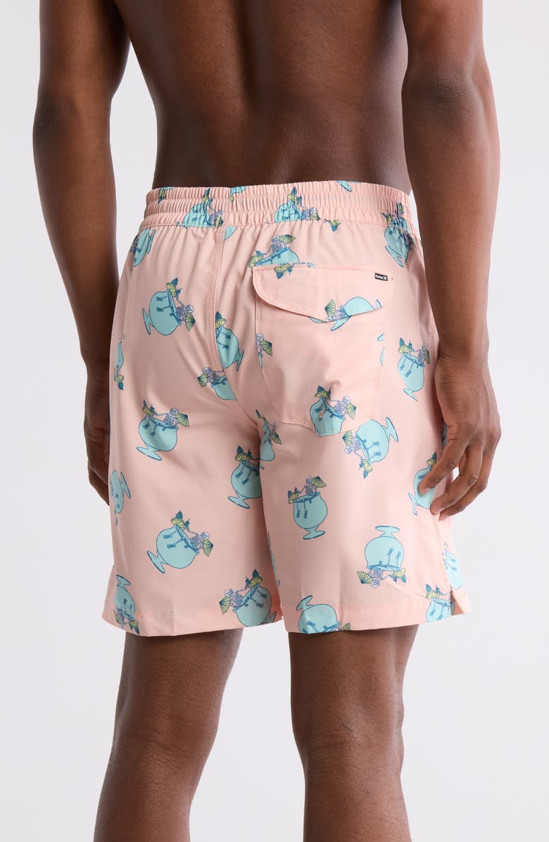 Hurley Stay Til Two Volley Swim Trunks, Alternate, color, Candy Pink