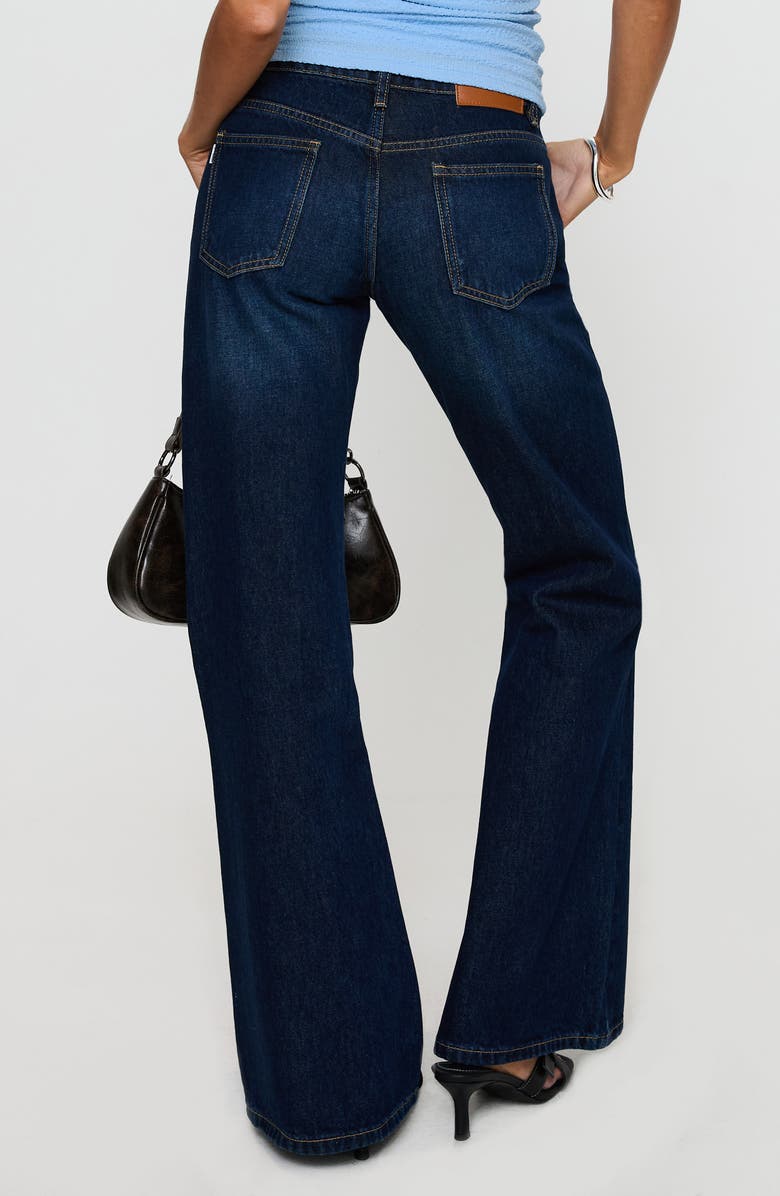 Princess Polly Rearview Low Rise Flare Leg Jeans, Alternate, color, Dark Blue