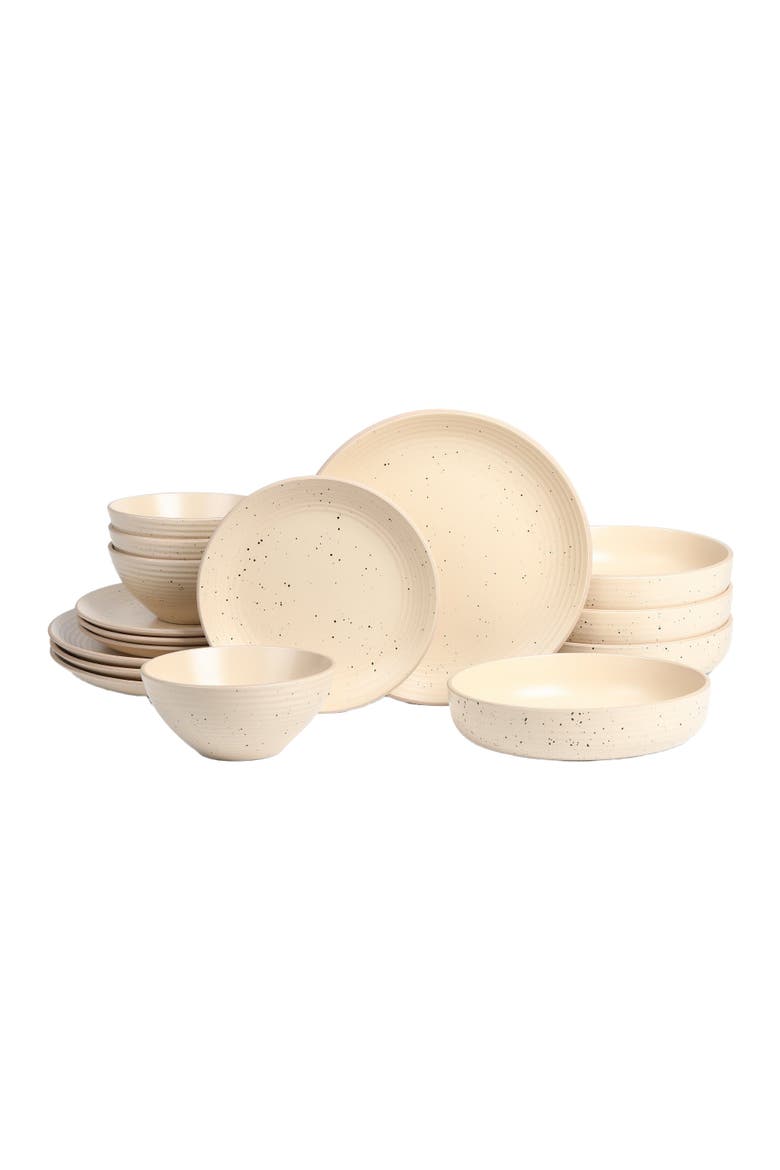 Lauren Stoneware 16-Piece Dinnerware Set, Main, color, Beige
