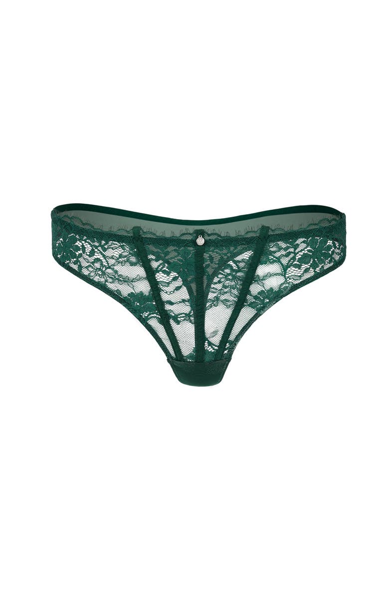 Adore Me Mandi Thong Panties, Alternate, color, Dark Green
