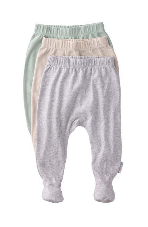 Fallon Footed Organic Cotton Assorted 3-Pack Pants (Baby)