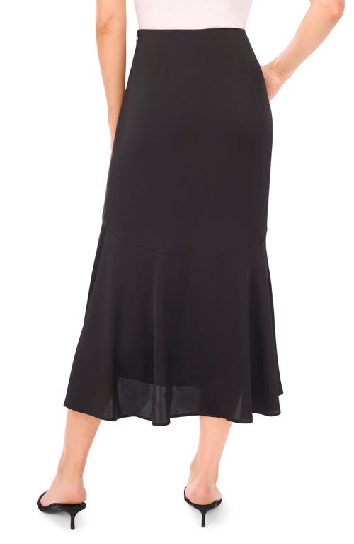 Cece Flounce Hem Midi Skirt In Black