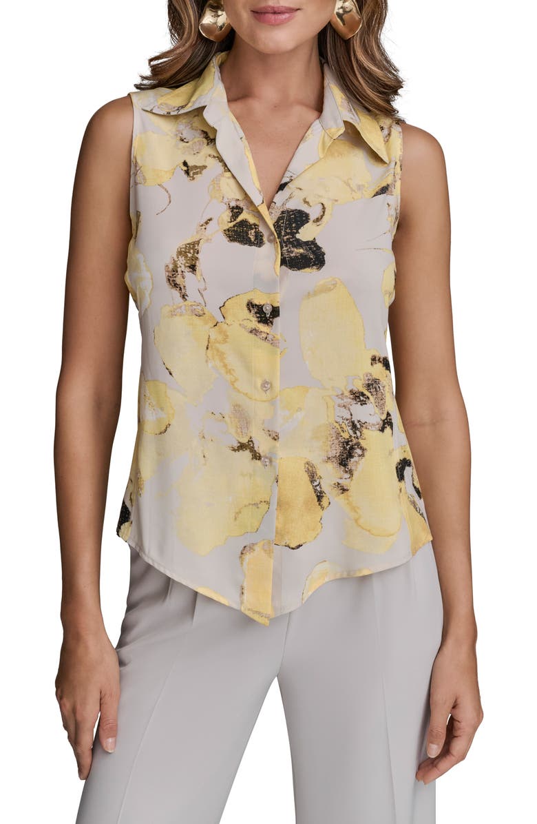 Donna Karan New York Print Sleeveless Shirt, Main, color, 