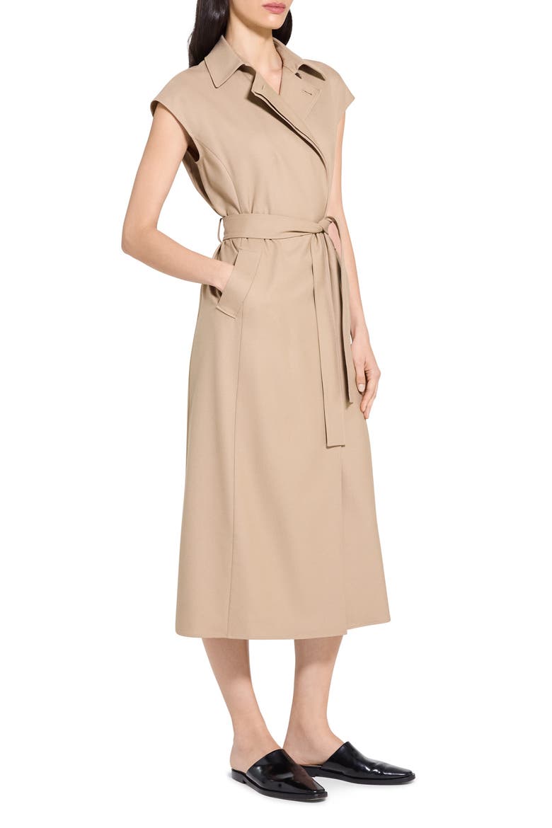 Dolman Sleeve Trench Coat Midi Dress, Alternate, color, NEW CAMEL