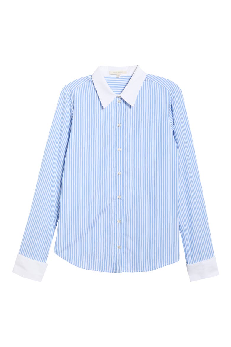 The Cuffed Statement Shirt, Alternate, color, BLUE/ WHITE STRIPE