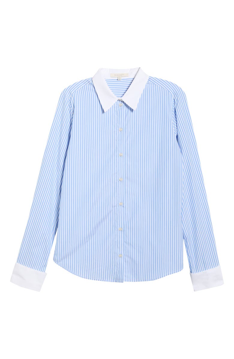 Favorite Daughter The Cuffed Statement Shirt, Alternate, color, Blue/ White Stripe