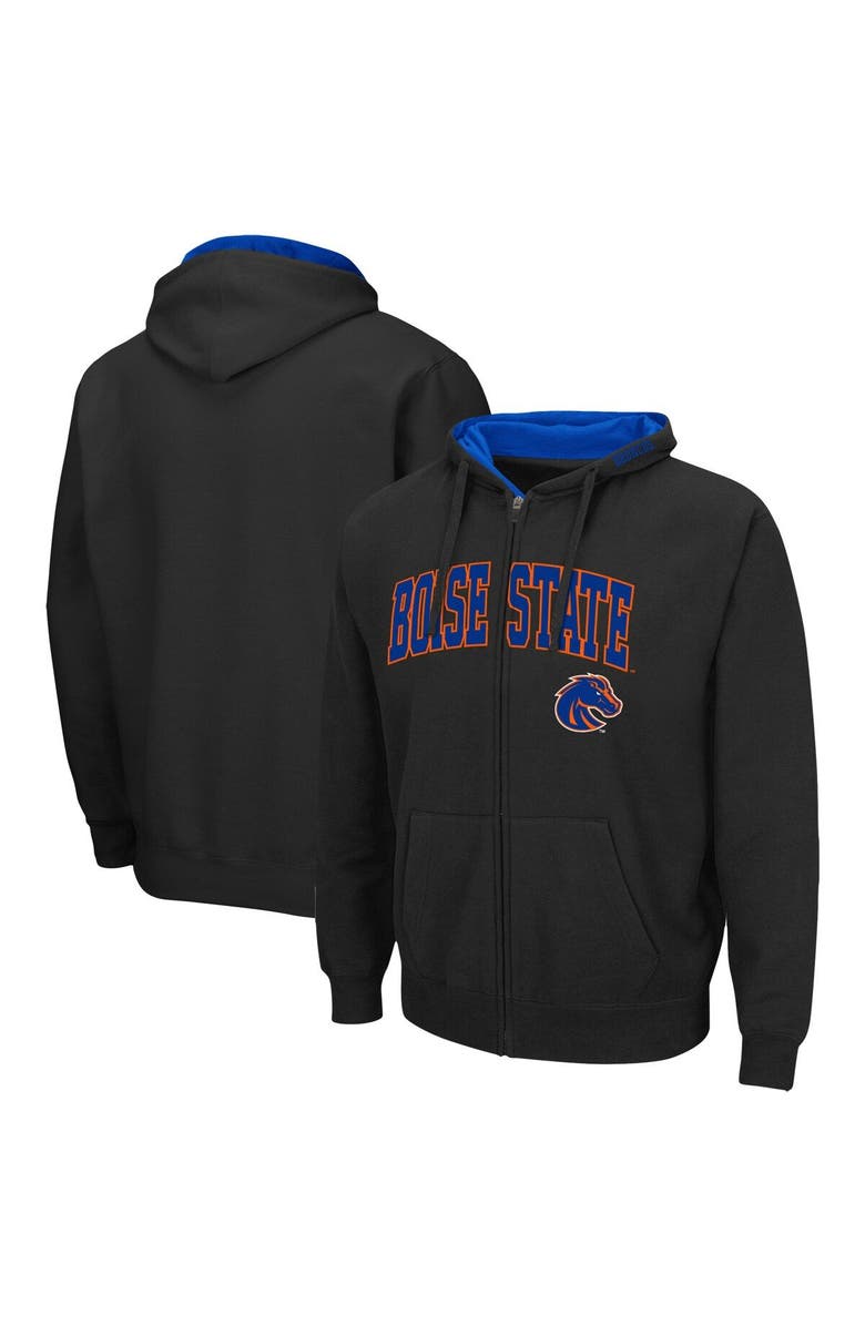 COLOSSEUM Men's Colosseum Black Boise State Broncos Arch & Logo 3.0 Full-Zip Hoodie, Main, color, 