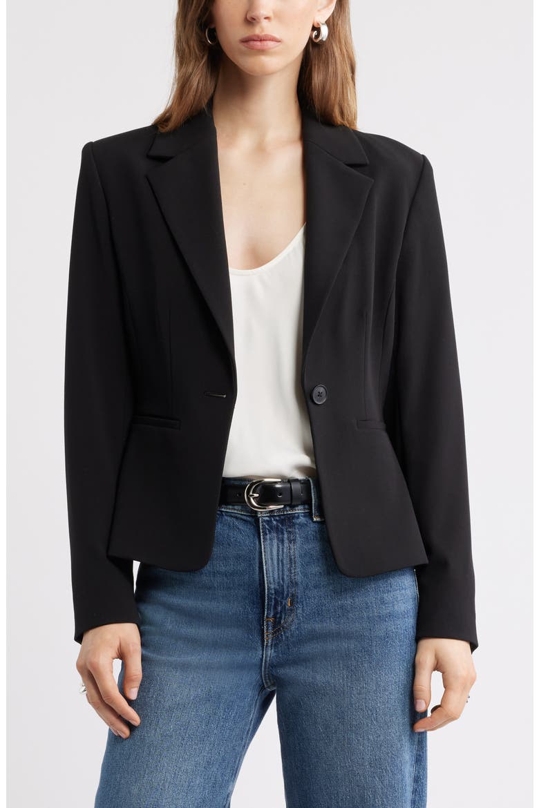 Peplum Blazer, Main, color, BLACK
