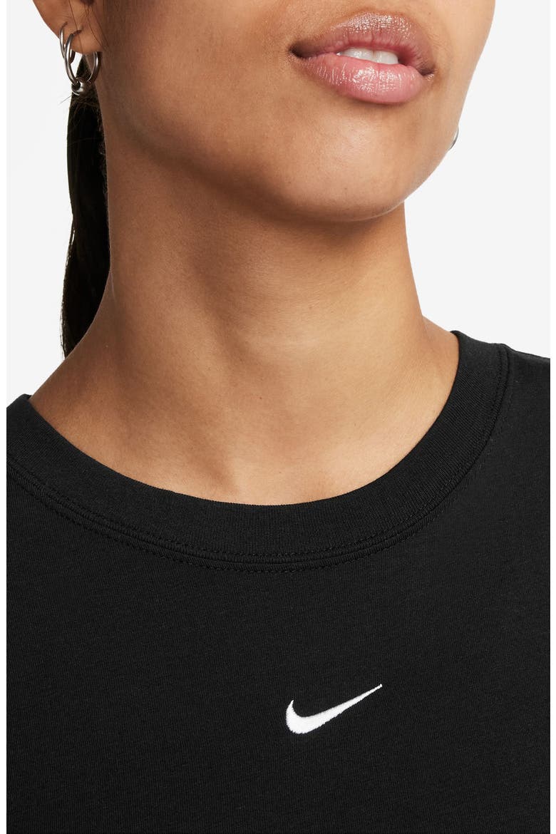 Sportswear Club Chill Knit Mod Crop T-Shirt, Alternate, color, BLACK/ WHITE