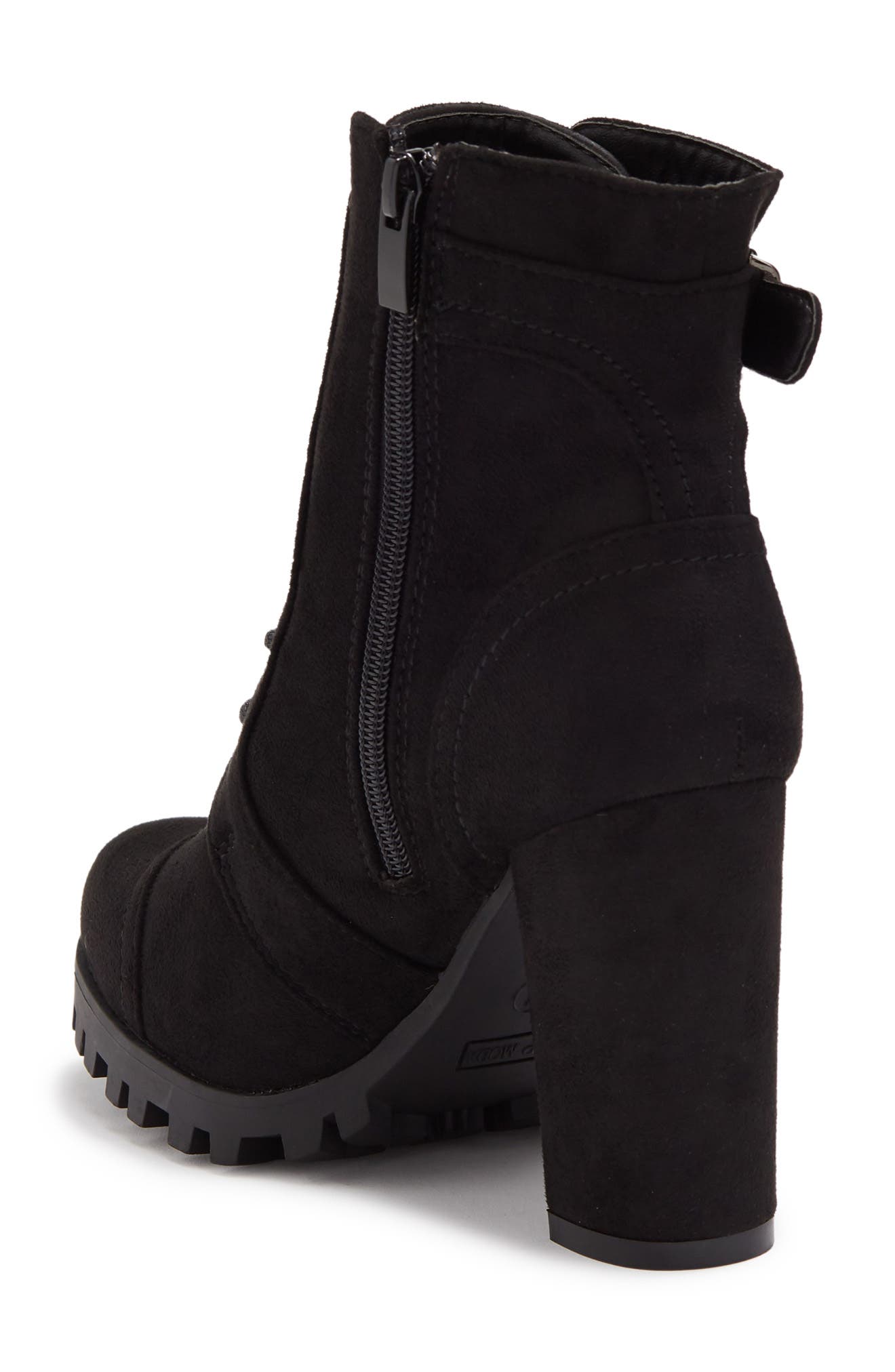 TOP GUY SHOES TOP GUY Suede Lace-Up Block Heel Bootie, Alternate, color, 