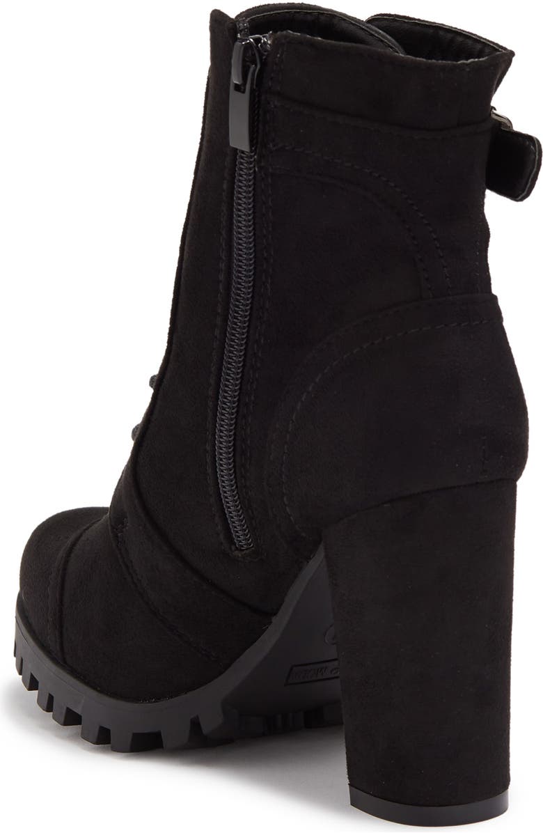 TOP GUY SHOES TOP GUY Suede Lace-Up Block Heel Bootie, Alternate, color,