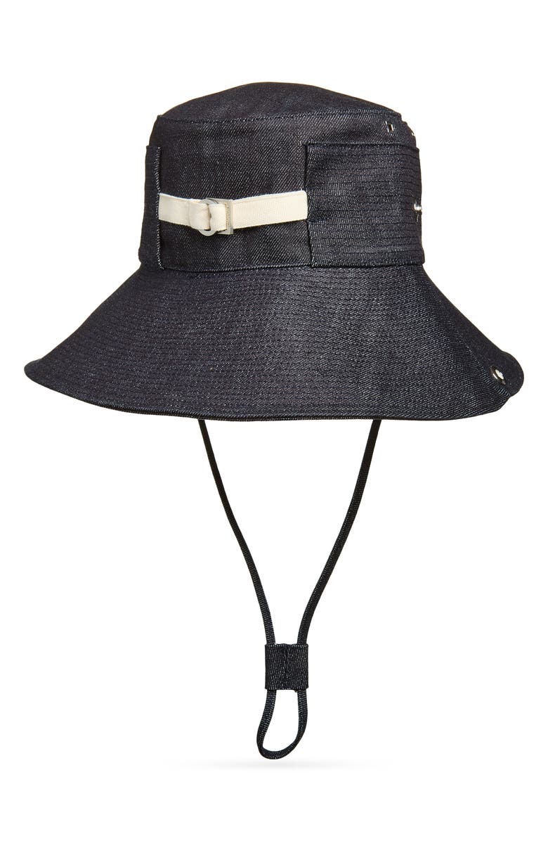 Jacquemus Le Bob de-Nîmes Denim Bucket Hat, Alternate, color, Navy 380