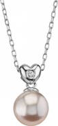 The Pearl Source Pink Freshwater Pearl & Diamond Lev Pendant