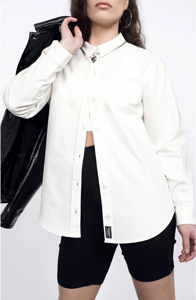 WILDFANG The Essential Long Sleeve Oxford Button Up, Main, color, White