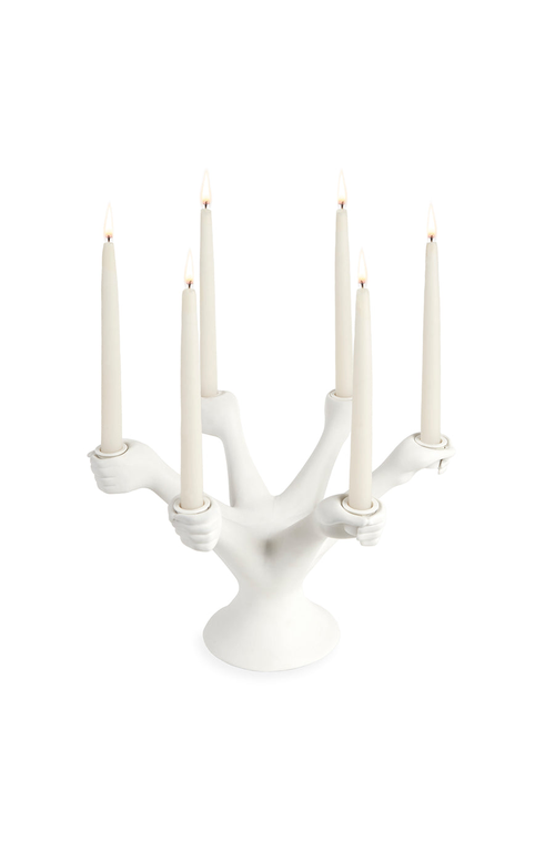 Jonathan Adler Eve Hands Candelabra In White