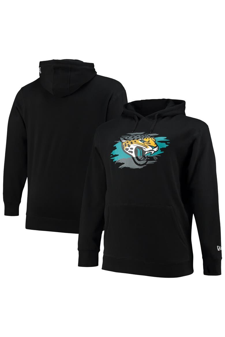 Men's New Era Black Jacksonville Jaguars Big & Tall Primary Logo Pullover Hoodie, Main, color, Black