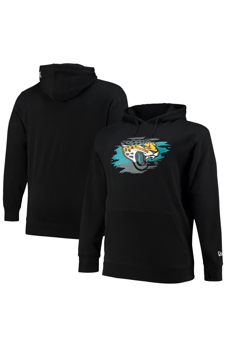 New Era Men's New Era Black Jacksonville Jaguars Big & Tall Primary Logo Pullover Hoodie, Main, color, 