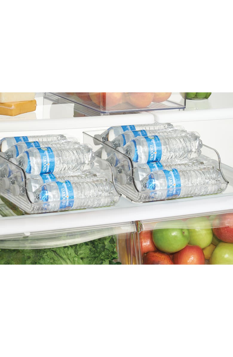 iDesign Water Bottle Organizer for Fridge- Set of 4 - Clear, Alternate, color,
