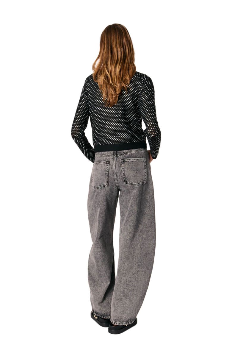 maje Rhinestone cardigan, Alternate, color,