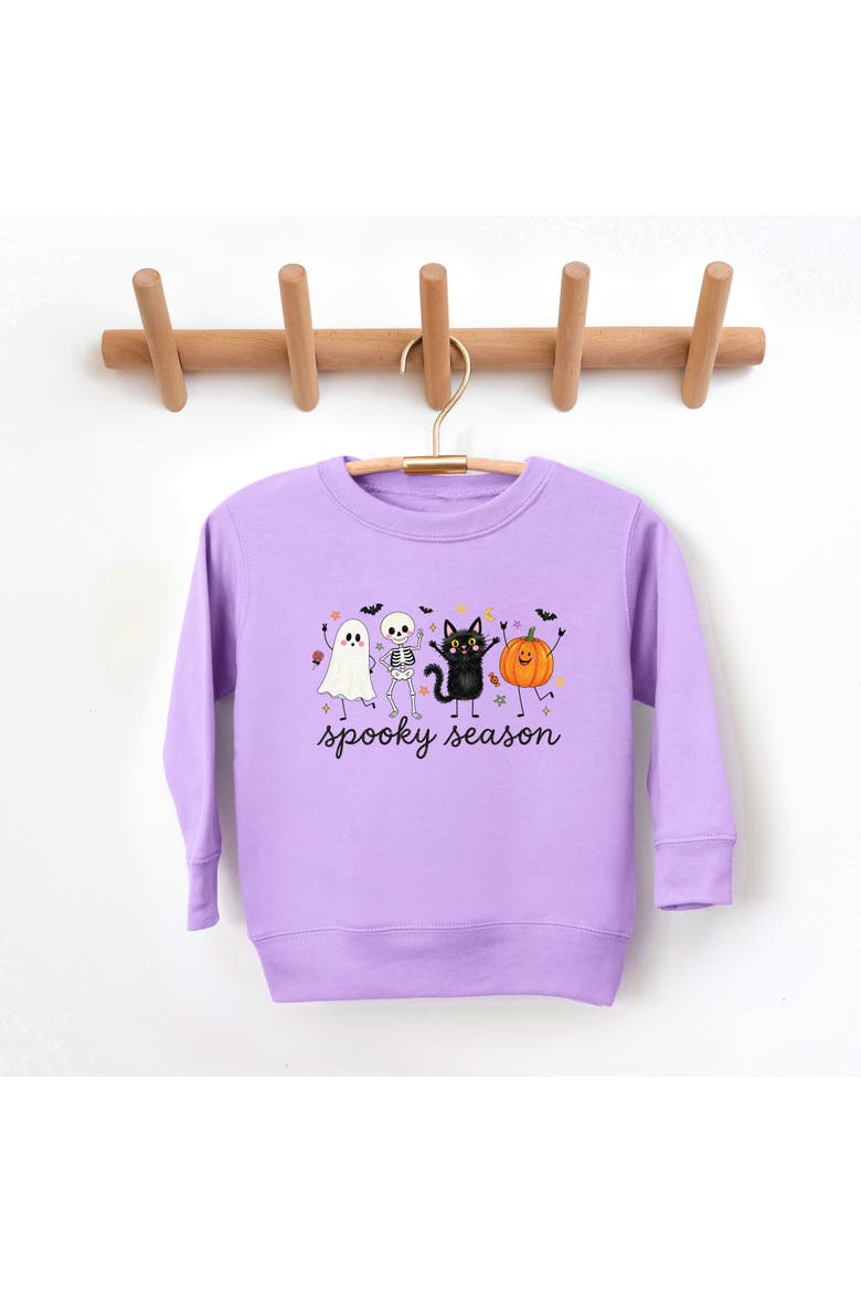 Spooky Season Stick Figures Toddler Graphic Sweatshirt, Alternate, color, Lavender