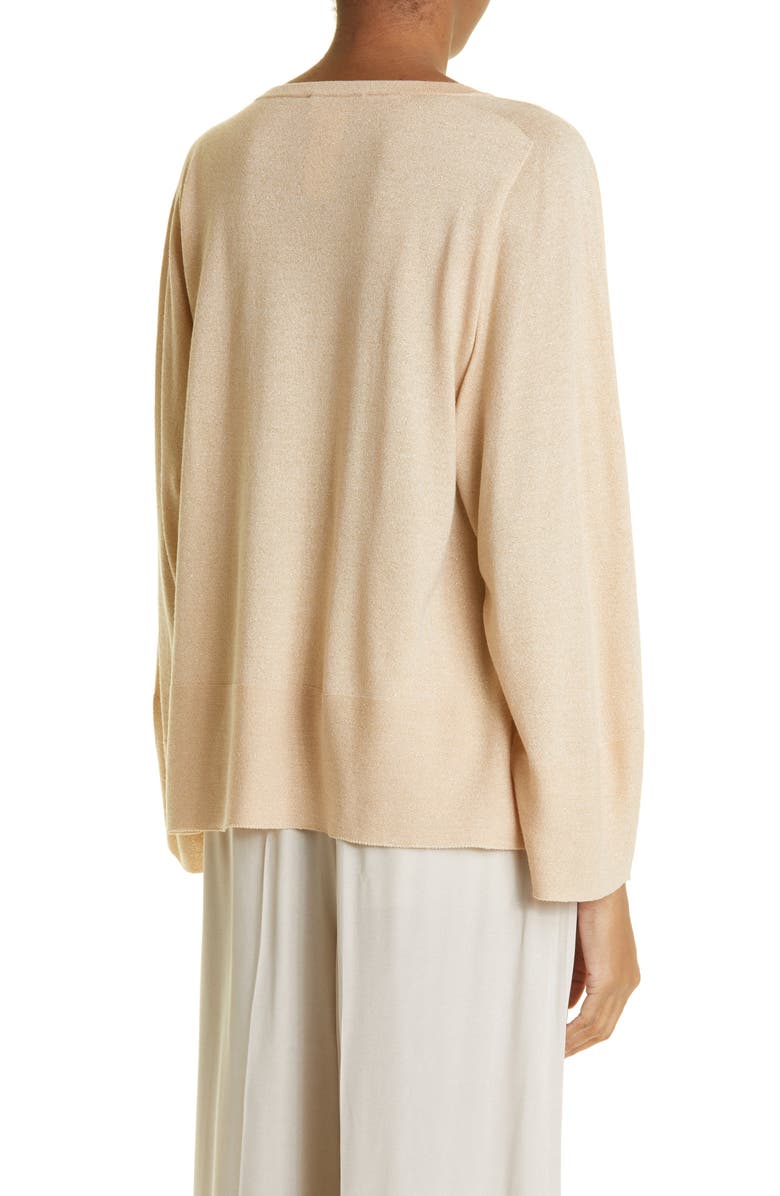 Fabiana Filippi Metallic Virgin Wool Blend Sweater, Alternate, color,