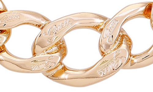 Guess Graduated Curb Chain Necklace In Goldtone