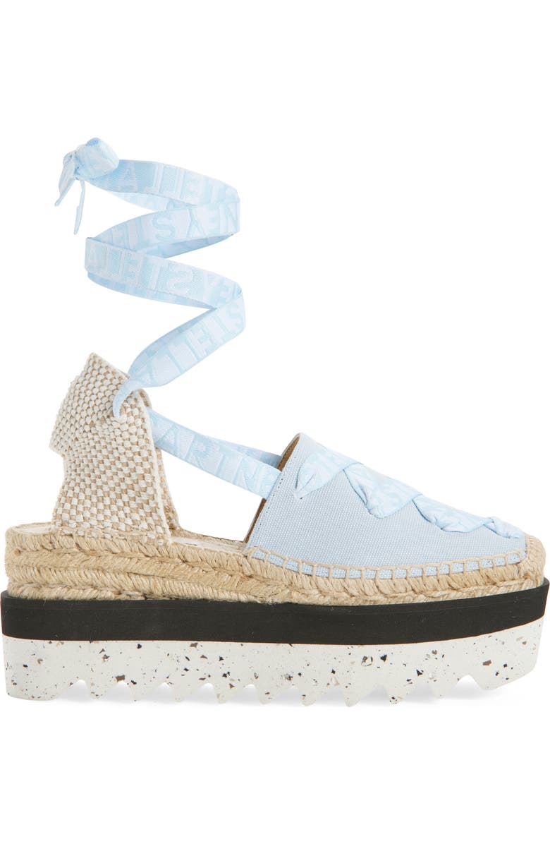 Stella McCartney Gaia Logo Strap Espadrille, Alternate, color, Powder Blue