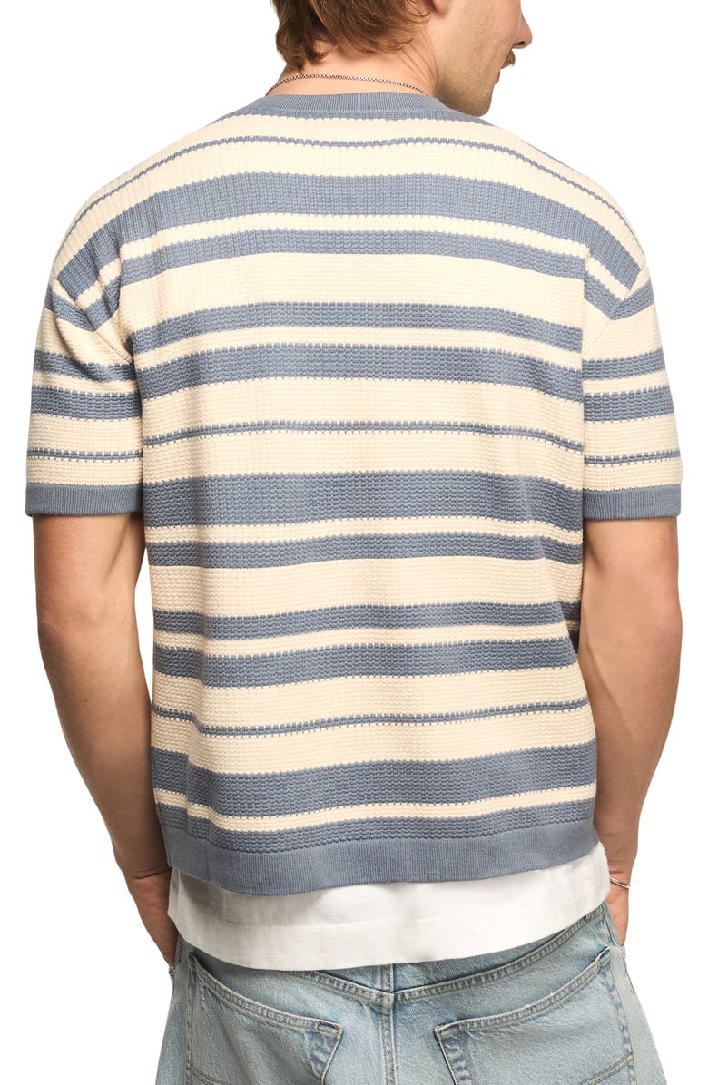 Lucky Brand Texture Stripe Boxy T-Shirt, Alternate, color, Flint Stone