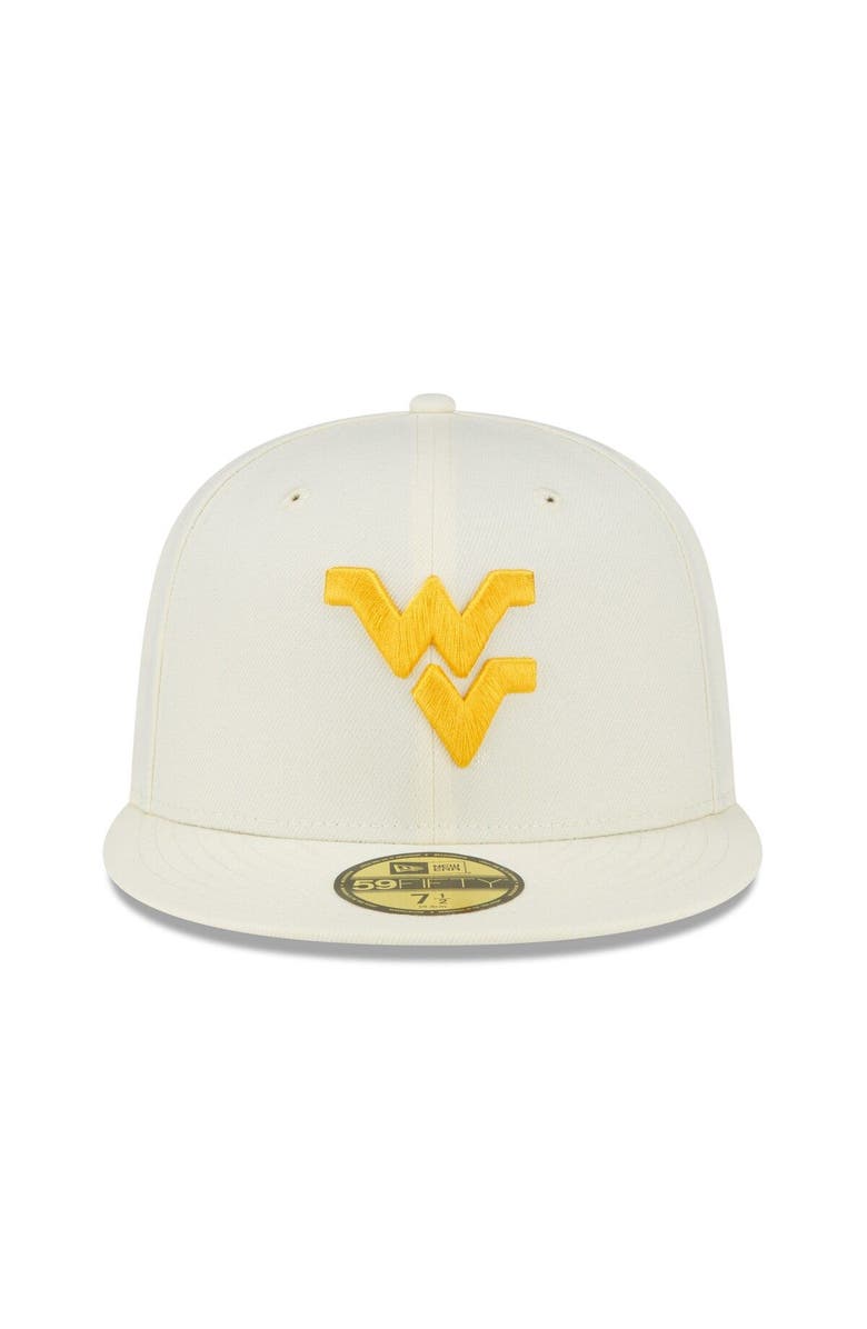 New Era Men's New Era White West Virginia Mountaineers Chrome Color Dim 59FIFTY Fitted Hat, Alternate, color, 