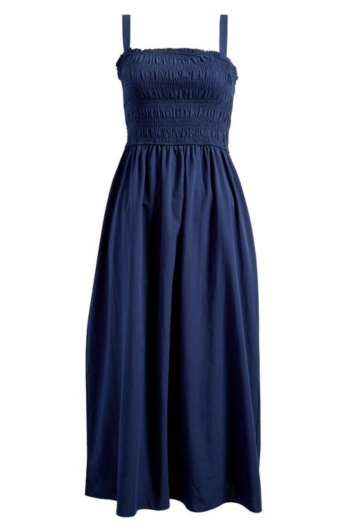 Steve Madden Adriana Smocked Maxi Dress In Navy