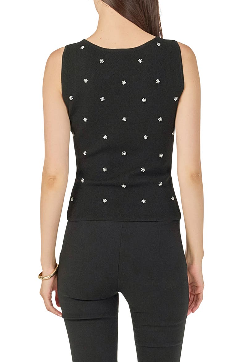 Jewel Embellish Sleeveless Top, Alternate, color, BLACK