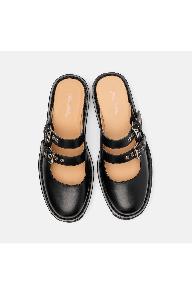 MARC NOLAN Lexi Leather Double-Buckle Lug Mules, Alternate, color, Black