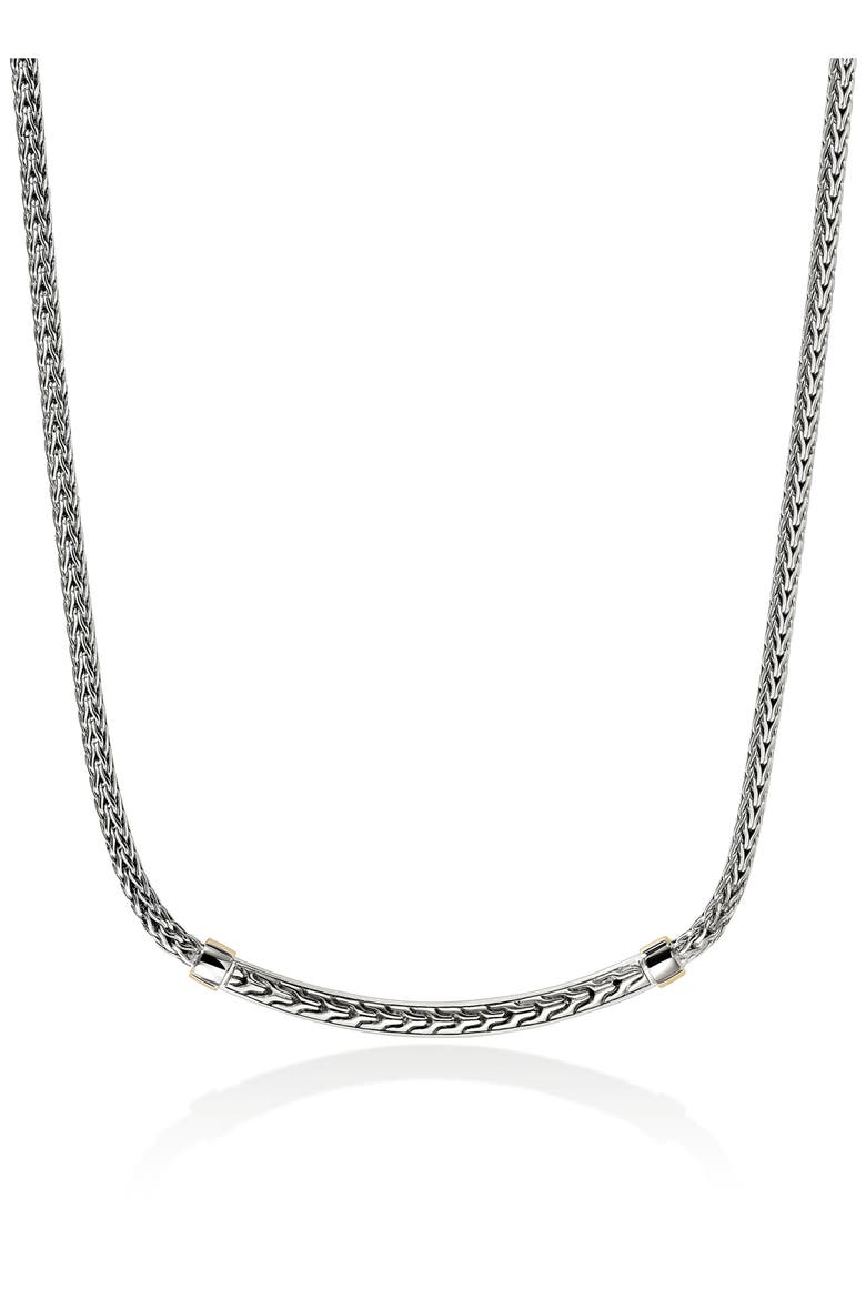 JH Essentials Sapphire Pavé Necklace, Alternate, color, SILVER/ GOLD/ BLACK SAPPHIRE