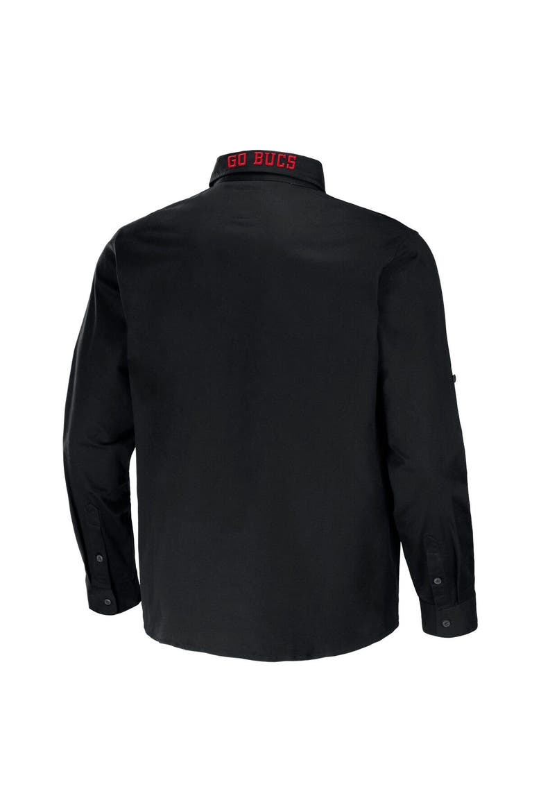 Men's NFL x Darius Rucker Collection by Fanatics Black Tampa Bay Buccaneers Convertible Twill Long Sleeve Button-Up Shirt, Alternate, color, Black