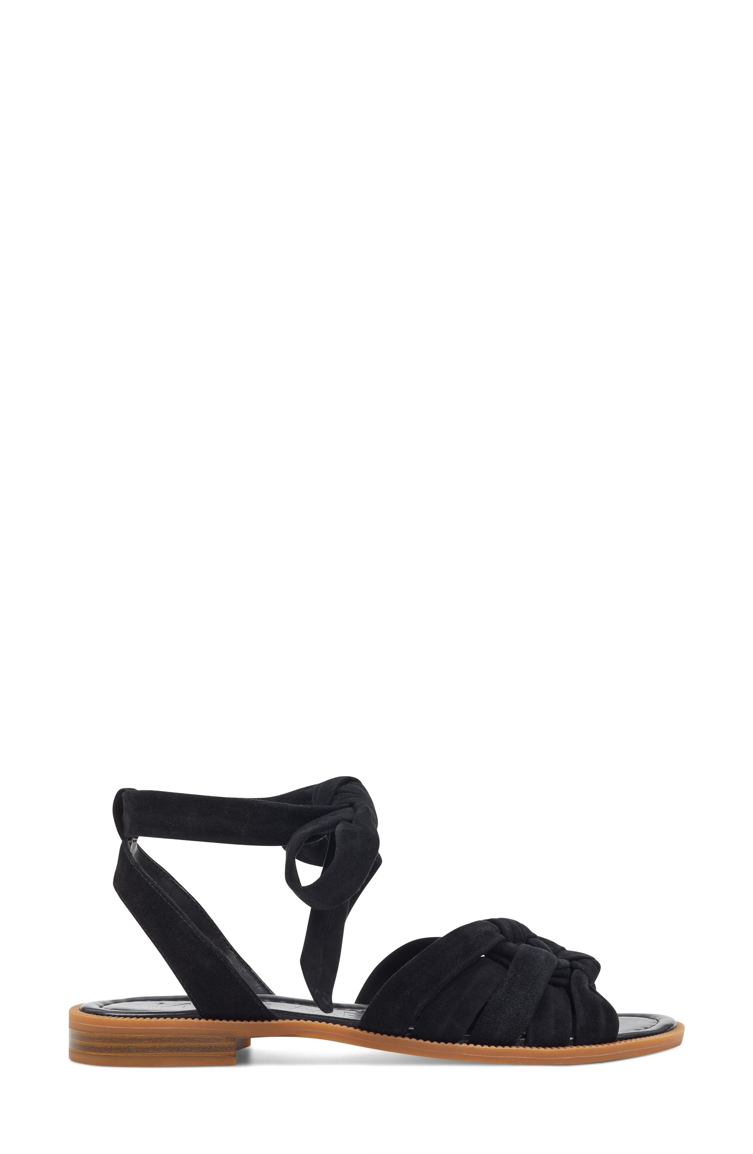 Xameera Knotted Sandal, Alternate, color, BLACK SUEDE