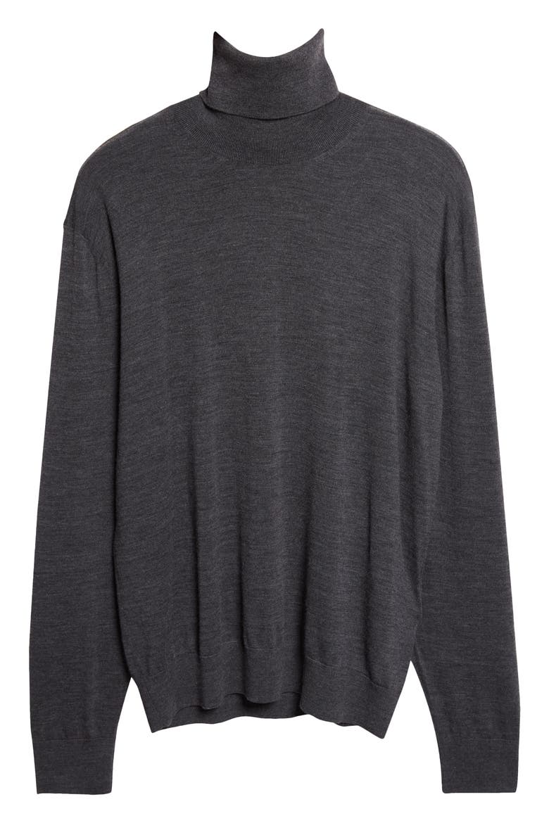Ultrafine Merino Wool Turtleneck Sweater, Alternate, color, TCQ CHARCOAL