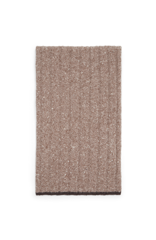 Brunello Cucinelli Cashmere Knit Scarf In Brown