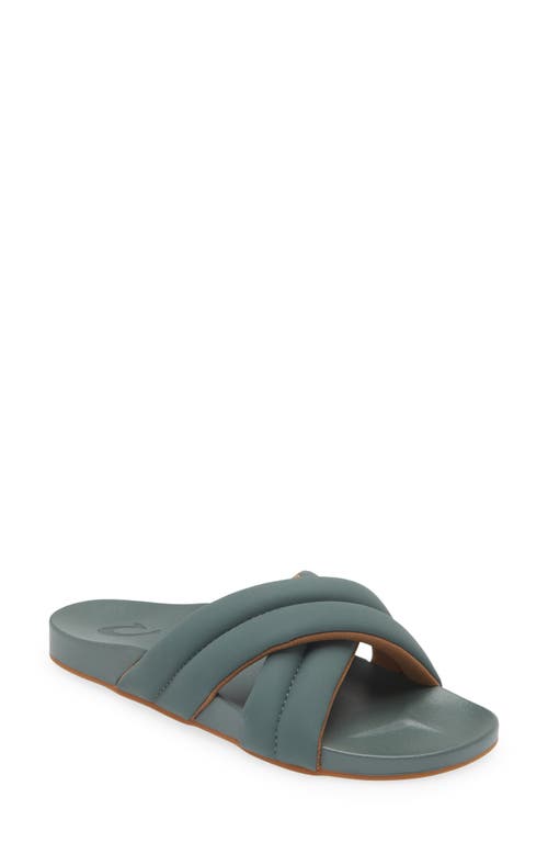 Olukai Hila Water Resistant Slide Sandal In Green