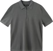 MANGO Zip Cotton Blend Polo