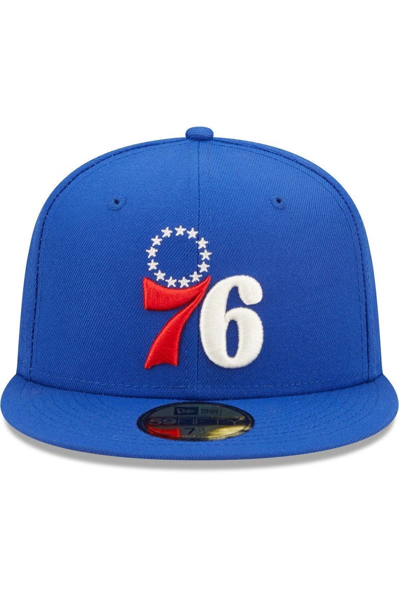 Men's New Era Royal Philadelphia 76ers 3x NBA Finals Champions Pop Sweat 59FIFTY Fitted Hat, Alternate, color, Royal
