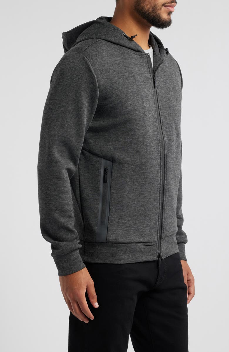 Robert Barakett Croydon Stretch Scuba Full Zip Hoodie, Alternate, color, Charcoal