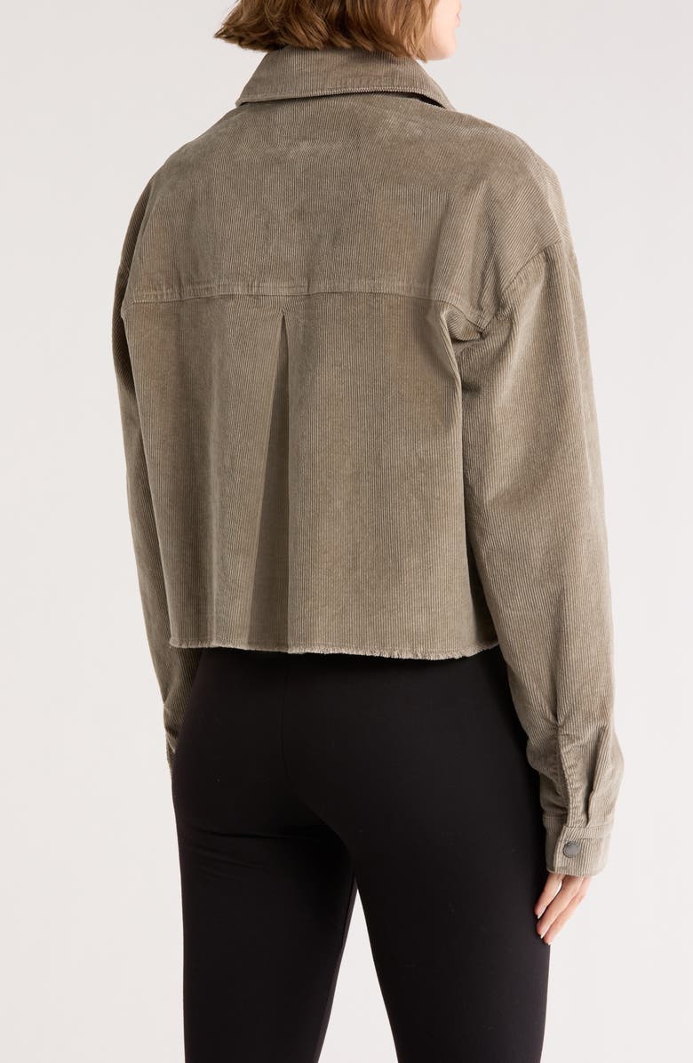 Spiritual Gangster Everly Crop Corduroy Shirt Jacket, Alternate, color, Khaki