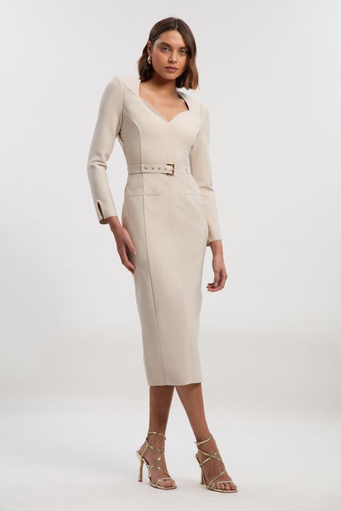 Figure Form Bandage Belted Midi Dress
