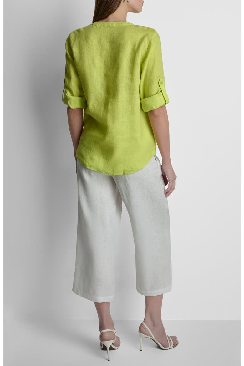 Linen Button-Up Shirt, Alternate, color, LIMEADE