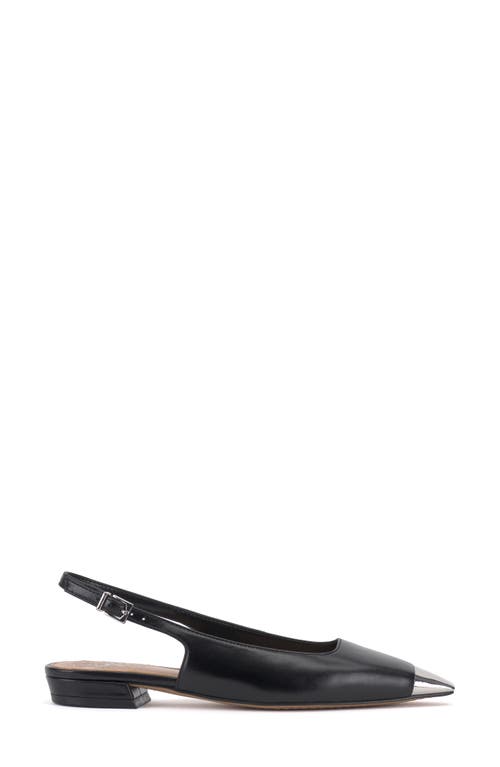 Vince Camuto Sellyn Cap Toe Slingback Flat In Black