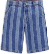 Mini Boden Kids' Vertical Stripe Carpenter Shorts