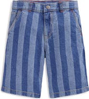 Mini Boden Kids' Vertical Stripe Carpenter Shorts
