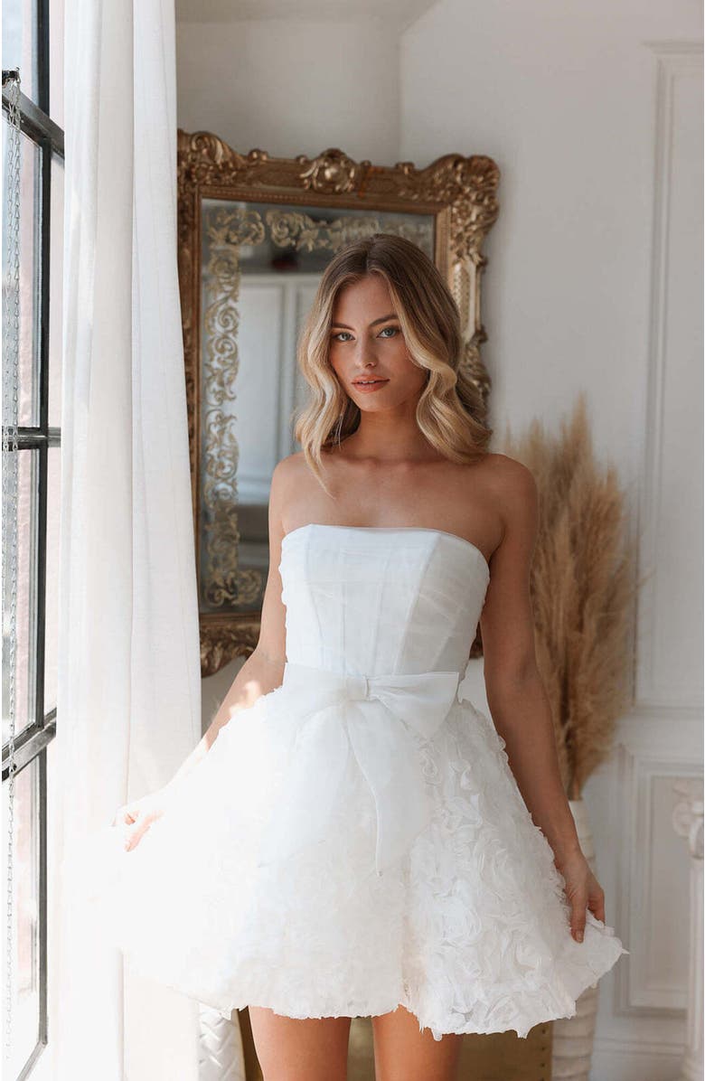 Untamed Petals Delancey Bow Mini Dress, Alternate, color,