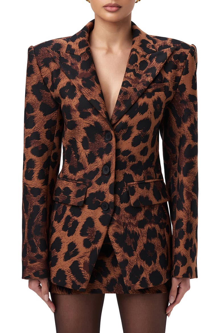Fitted Blazer, Main, color, LEOPARD