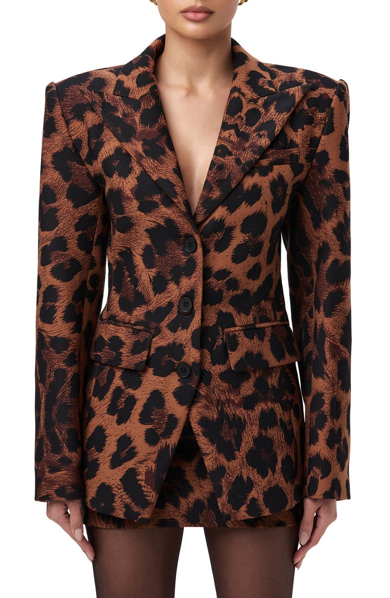 Naked Wardrobe Fitted Blazer, Main, color, Leopard